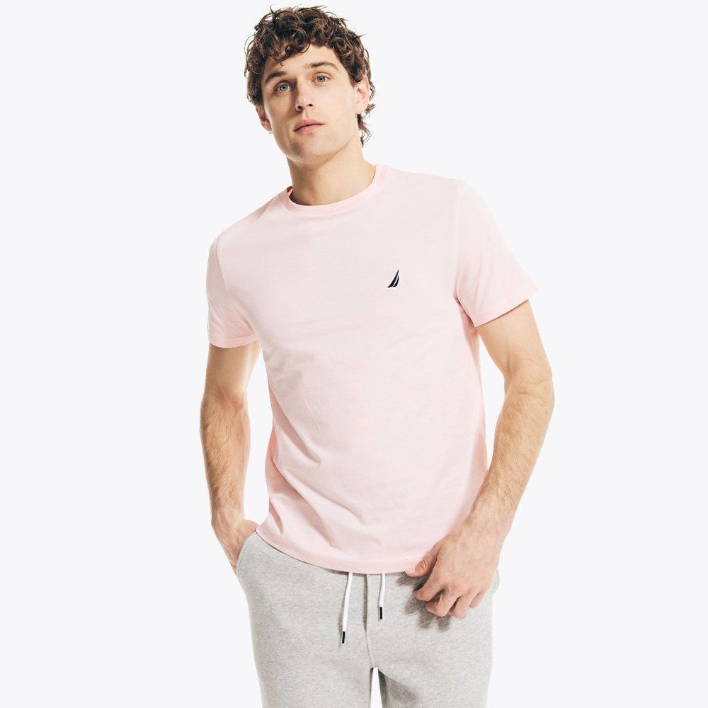 Nautica Men's Cradlepink Solid Crewneck Pullover T-shirt Size Medium